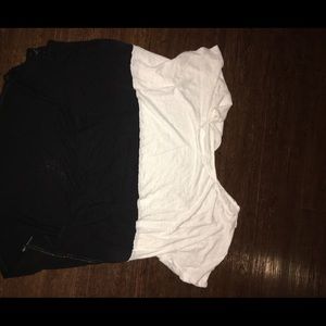 free people oversized black/white top